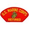 U.S.M.C. Retired Hat Patch 2 3/4&#x22; x 5 1/4&#x22;